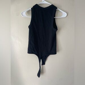 Chic Black Sleeveless Bodysuit